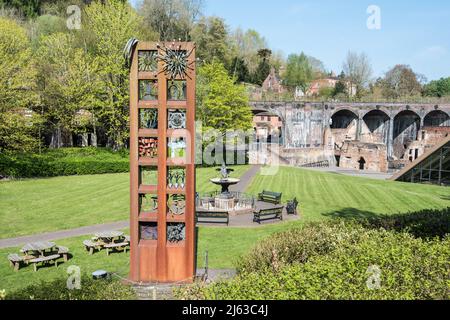 Coalbrookdale Museum of Iron, Coach Road Ironbridge Shropshire , parte del sito patrimonio dell'umanità dell'UNESCO che è un simbolo della Rivoluzione industriale. Foto Stock