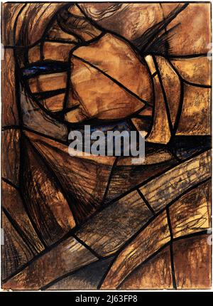 Art - Richard Nicolaus Roland Holst Painting - Ontwerp voor raam in het Noordertransept in de Dom te Utrecht 20 (ca. 1878-1938) Foto Stock