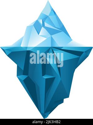 Icona iceberg. Logo Low Poly Ice Mountain Illustrazione Vettoriale