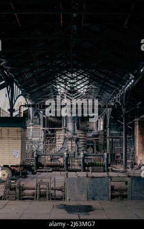 Macchinari / opere di ferro a Blists Hill Victorian Town, Telford, Shropshire, Inghilterra. Foto Stock