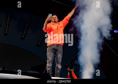 2022-04-27 19:05:09 AMSTERDAM - DJ Martin Garrix suona durante il Kingsland Festival nella RAI. È la prima volta dal 2019 che Kingsland può continuare di nuovo. ANP PAUL BERGEN paesi bassi fuori - belgio fuori Foto Stock