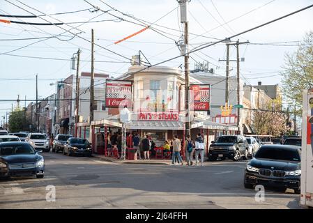 Luogo di nascita del primo panino philly cheesesteak Foto Stock