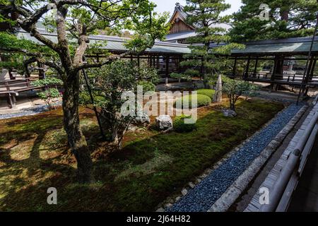 Daikakuji Gosho Corridoio di Village Rain - Daikaku-ji è spesso chiamato SaganGosho a causa della sua connessione con la famiglia imperiale come un clo imperiale Foto Stock
