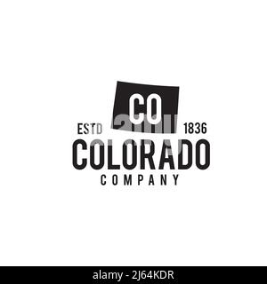 Disegno del logo vettoriale della mappa dello stato del Colorado Illustrazione Vettoriale