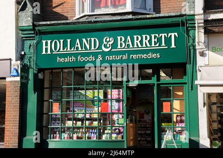 Holland e Barrett Health Food Store Foto Stock