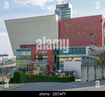 Banska Bystrica, Slovacchia - 23 aprile 2022 : Centro commerciale Europa. Centro commerciale a Banska Bystrica. EUROPA SC. Foto Stock