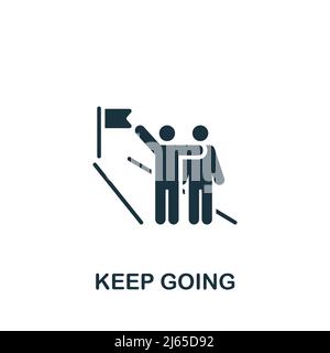 Icona continua ad andare. Icona di motivazione monocromatica Simple Business per modelli, web design e infografica Illustrazione Vettoriale