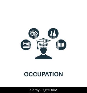 Icona occupazione. Icona monocromatica Simple Business Training per modelli, web design e infografiche Illustrazione Vettoriale
