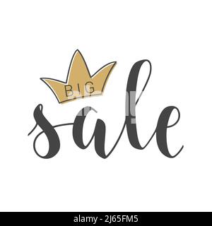 Illustrazione dello stock vettoriale. Lettere scritte a mano di Grande Vendita. Modello per banner, biglietti, etichette, cartoline, poster, Adesivo, prodotto a stampa o Web. Illustrazione Vettoriale