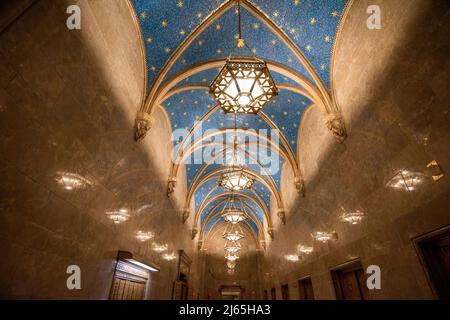 Lobby interna del Bowery Savings Bank Building a Manhattan, New York Foto Stock