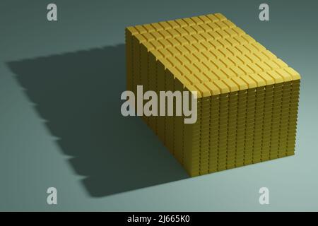 Un sacco di barre d'oro impilate. 3D rendering Foto Stock