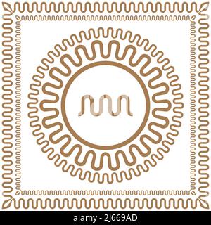 Antiche cornici greche dorate, insieme di antichi confini dalla Grecia Illustrazione Vettoriale