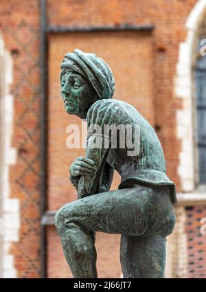 Monumento agli studenti Zak, Piazza Santa Maria, Cracovia, Polonia Foto Stock