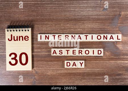 La celebrazione della Giornata Internazionale degli asteroidi il 30 giugno Foto Stock