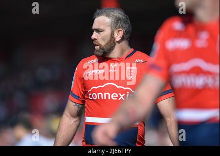 Kingston upon Hull, Inghilterra -23rd Aprile 2022 - Kane Linnet (12) di Hull Kingston Rovers. Rugby League Betfred Super League Round 10 Hull Kingston Rovers vs Wakefield Trinity al Sewell Craven Park Stadium, Kingston upon Hull, Regno Unito Dean Williams Foto Stock