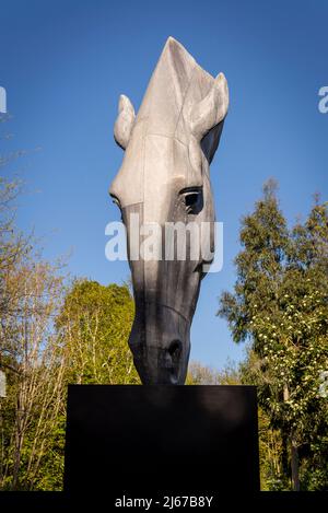 Scultura in acqua, 2012, di NIC Fiddian-Green in cima a Battleston Hill, Wisley Garden, Surrey, Inghilterra, Regno Unito Foto Stock