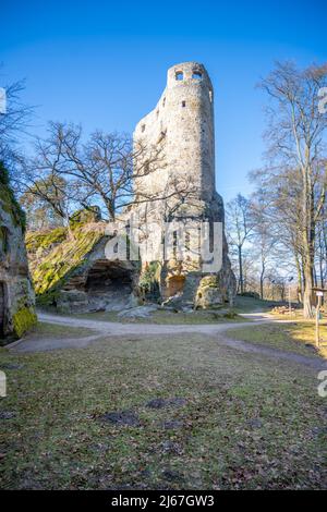 Rovine medievali del Castello di Valecov Foto Stock