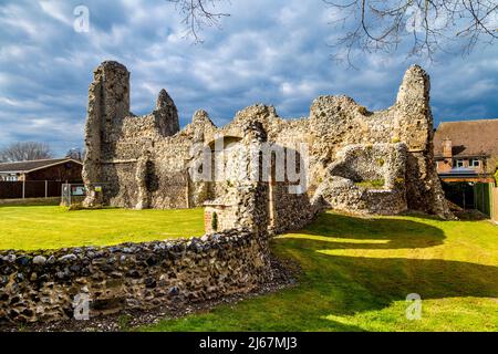 Rovine del Santo Sepolcro Priory a Thetford, Norfolk, Regno Unito Foto Stock