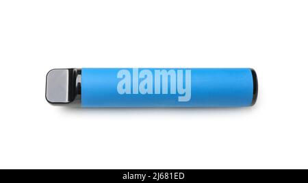 Sigaretta elettronica usa e getta blu su sfondo bianco Foto stock - Alamy