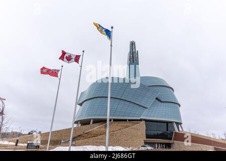 Marzo 23 2022 - Winnipeg Manitoba Canada - il museum del complesso dei diritti umani Foto Stock