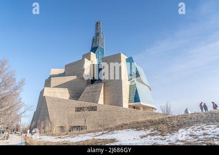 Marzo 23 2022 - Winnipeg Manitoba Canada - il museum del complesso dei diritti umani Foto Stock