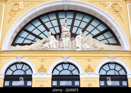 La città di Spalato in Croazia nella regione della Dalmazia, Teatro Nazionale Croato dettagli Foto Stock