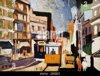 Pittura - Arte di Joaquín Torres-García - Paisaje de ciudad (1918) Foto Stock