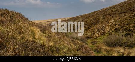 Paesaggio Exmoor, vista generica di colline e valli. Foto Stock