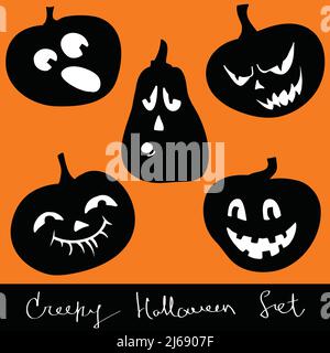 Zucche di Halloween impostato Illustrazione Vettoriale