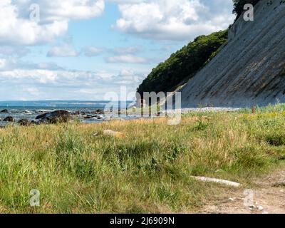 Splendida costa verde sul Mar baltico nella Germania settentrionale. Mecklenburg-Vorpommern paesaggio a Capo Arkona con il Mar Baltico. Foto Stock