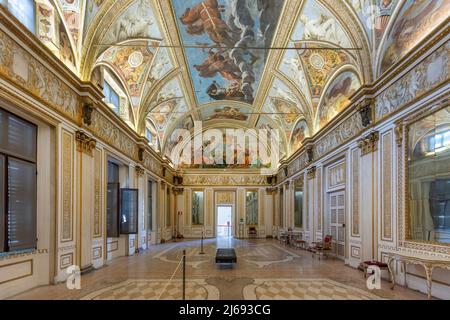 Galleria degli specchi, Palazzo Ducale, Patrimonio dell'Umanità dell'UNESCO, Mantova (Mantova), Lombardia (Lombardia), Italia Foto Stock