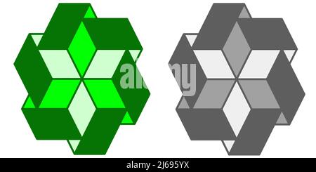 Immagine vettoriale di una stella geometrica creata da rombo Foto Stock