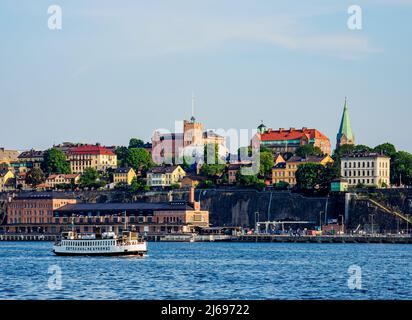 Vista verso il quartiere Katarina-Sofia, Sodermalm, Stoccolma, Stockholm County, Svezia, Scandinavia Foto Stock