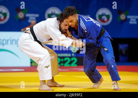 Sofia, Bulgaria. 29th Apr 2022. SOFIA, BULGARIA - APRILE 29: In the match Against in the -60kg at the European Judo Championships Seniors Sofia 2022 on April 29, 2022 in Sofia, Bulgaria (Photo by Nikola Krstic/Orange Pictures) Credit: Orange Pics BV/Alamy Live News Foto Stock