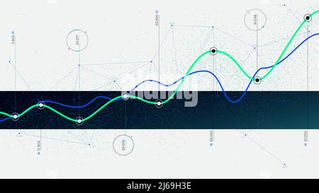 Algoritmi per i big data tecnologie di visualizzazione analisi infografica, innovazione del concetto Hi-tech Illustrazione Vettoriale