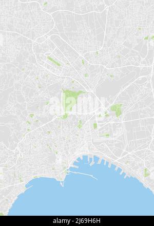 Mappa della città Napoli, mappa dettagliata a colori, mappa di navigazione a colori con illustrazione vettoriale Illustrazione Vettoriale