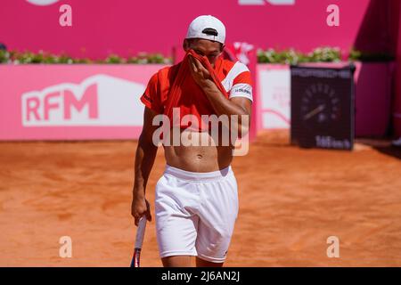 Estoril, Portogallo. 29th Apr 2022. Sebastian Baez dall'Argentina visto durante il Millennium Estoril Open Final ATP 250 torneo di tennis al Clube de Tenis do Estoril.Punteggio finale: Richard Gasquet 1:2 Sebastian Baez Credit: SOPA Images Limited/Alamy Live News Foto Stock