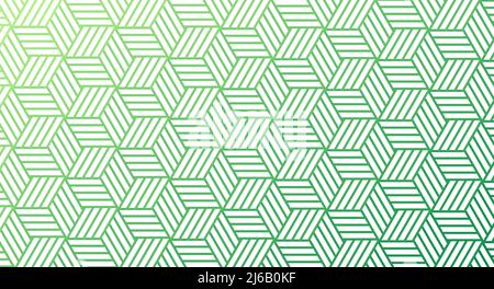 astratto forma di poligono verde fresco, motivo geometrico texture sfondo, esagonale striato, illustrazione, disegno di linea Foto Stock
