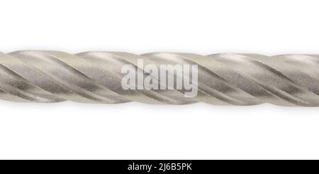 Primo piano estremo di una grande perforatrice per calcestruzzo. Drill texture macro shot isolato su bianco, percorso di taglio incluso Foto Stock