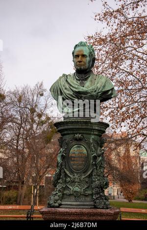Monumento di Denkmal Amdreas Zelinka a Stadtpark, Vienna, Austria. Andreas Zelinka (nato il 23 febbraio 1802 – 21 gennaio 1868) è stato sindaco di Foto Stock