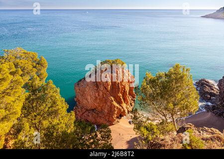 Cala Racó in SA Riera, Begur, Costa Brava, Girona, Spagna Foto Stock