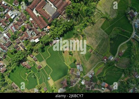 Vista aerea di Garut regency, giava Occidentale, Indonesia Foto Stock