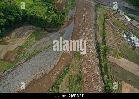 Vista aerea di Garut regency, giava Occidentale, Indonesia Foto Stock