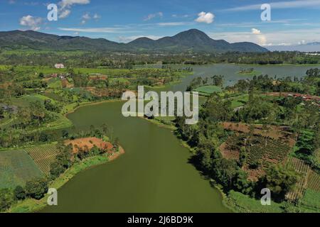 Vista aerea di Garut regency, giava Occidentale, Indonesia Foto Stock