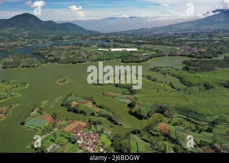 Vista aerea di Garut regency, giava Occidentale, Indonesia Foto Stock