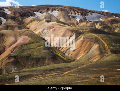 landmannalaugar Montagne colorate Vista, Islanda Foto Stock