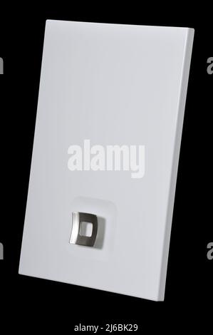 Porta decorativa in legno bianco armadio cucina isolato su sfondo nero Foto Stock