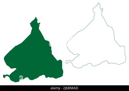 Isola di Zembra (Repubblica di Tunisia) illustrazione vettoriale di mappa, disegno di scricbble mappa di Zembretta Illustrazione Vettoriale