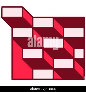 Immagine vettoriale di un astratto sfondo geometrico fatto di mattoni rossi Foto Stock