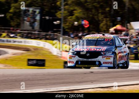 30th Aprile 2022: Wanneroo Raceway, Perth, Australia Occidentale; 2022 Bunnings Trade Perth Sufecars motoristica: Numero 97 Red Bull Ampol Racing auto guidata da Shane van Gisbergen durante le qualifiche alle Supercars di Perth Foto Stock